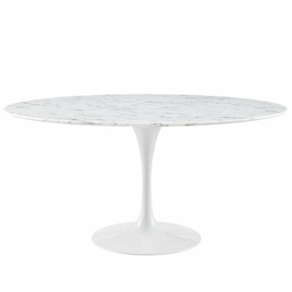 East End Imports Lippa 60 in. Artificial Marble Dining Table, White EEI-1133-WHI